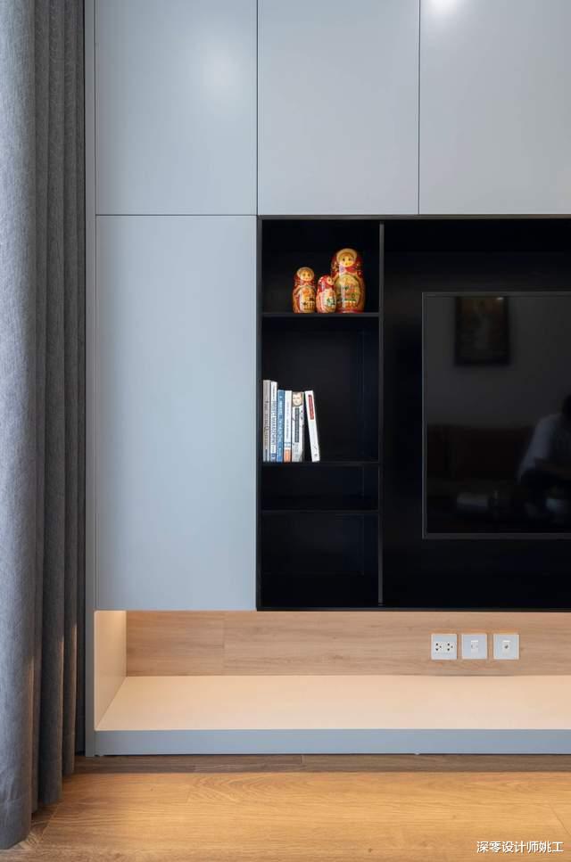 过目不忘的3口之家,96㎡讲究实用,电视墙做高柜,漂亮又大气