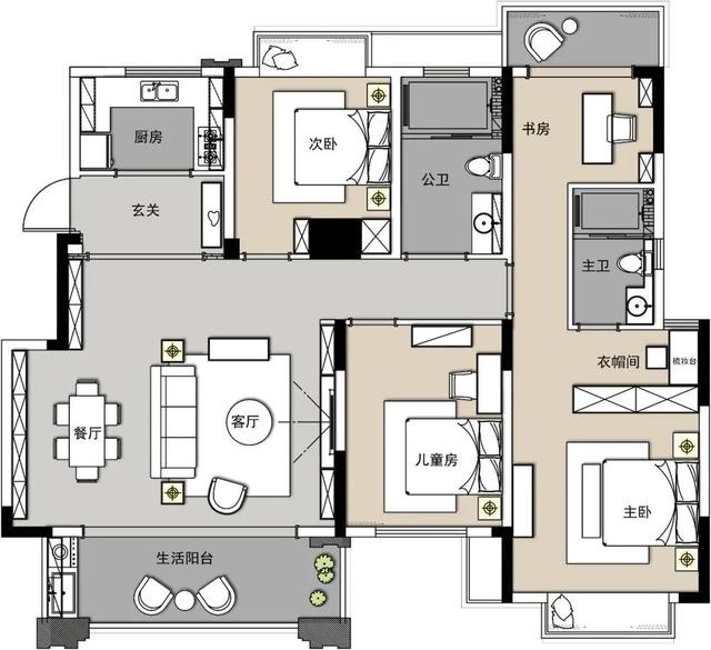 141㎡现代禅意,时尚舒适的空间,布置雅韵端庄的家具,很雅致