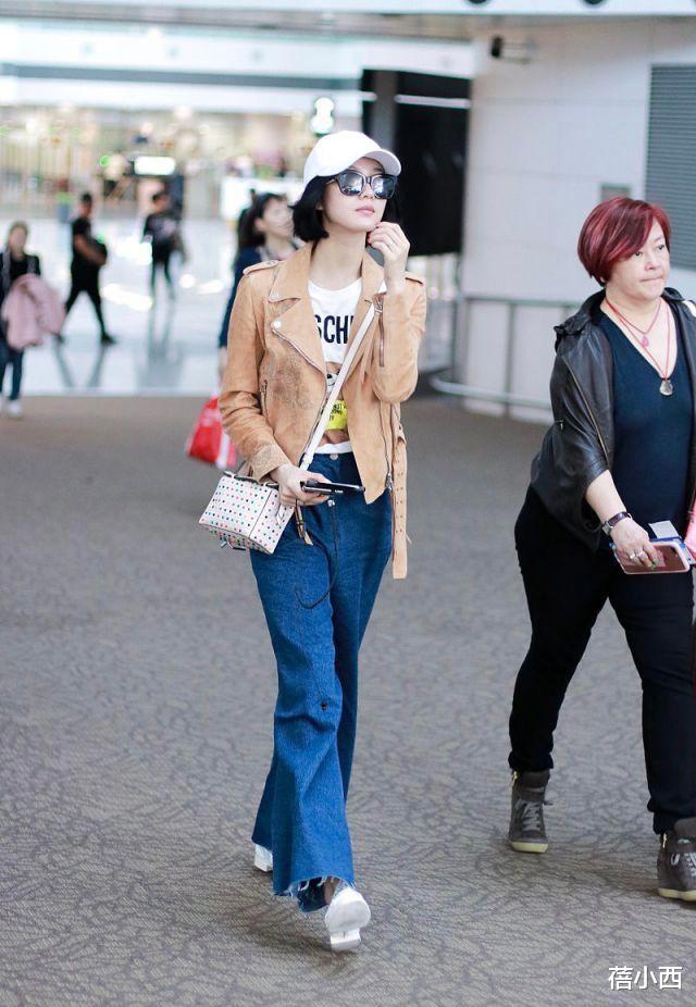 夹克|吴奇隆小娇妻刘诗诗真洋气，剪了短发穿夹克，配阔腿裤减龄又高级