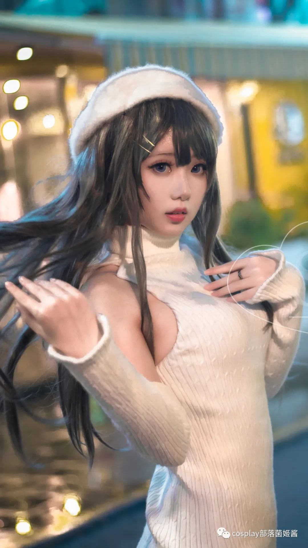 手办|cos:樱岛麻衣手办白毛衣cos正片@软软