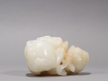 |和田玉子母狮雕件