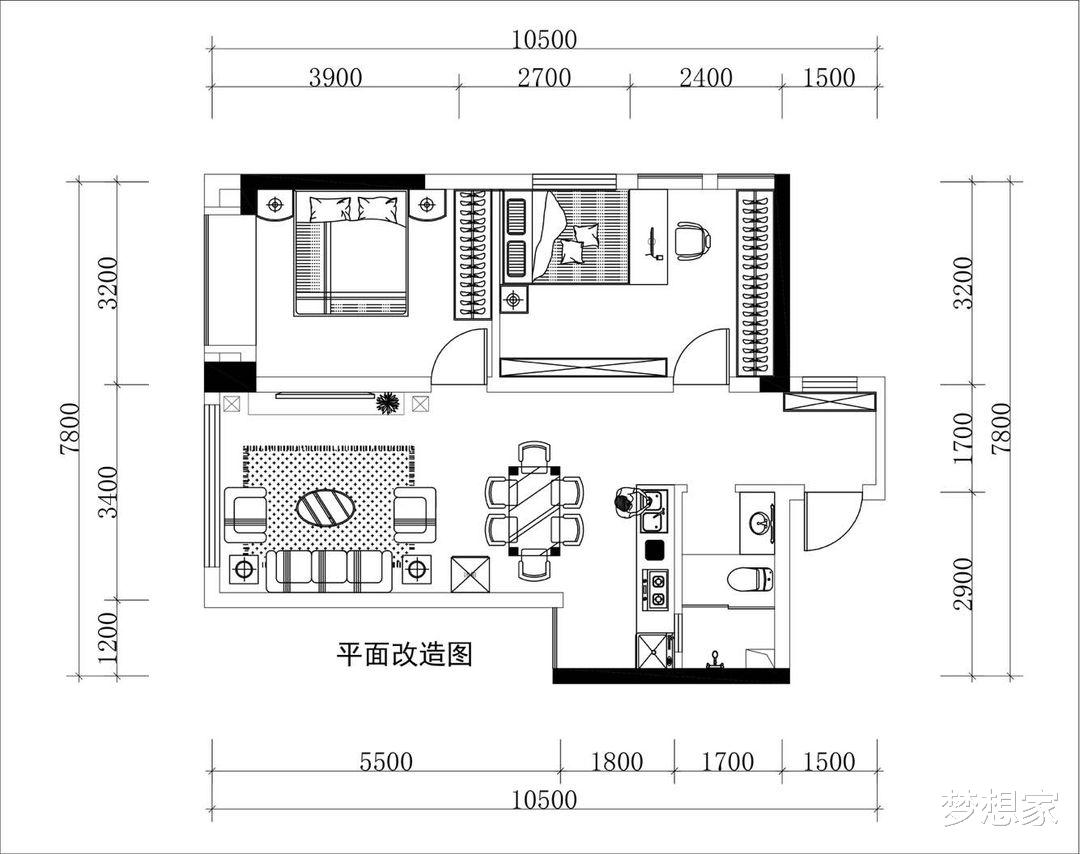 |邻居的北欧风两居，客餐厨一体化布局真敞亮，卧室还带书房，厉害