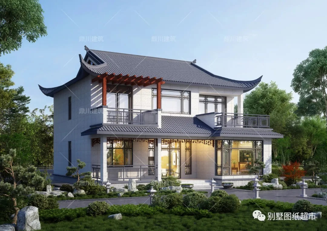 别墅|国人理想住宅，占地169㎡，二层中式美宅，把日子过得诗情画意