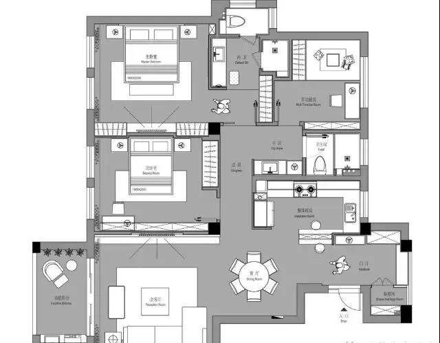 131平高级灰现代轻奢风四居室,高级灰也能成温馨格调的婚房