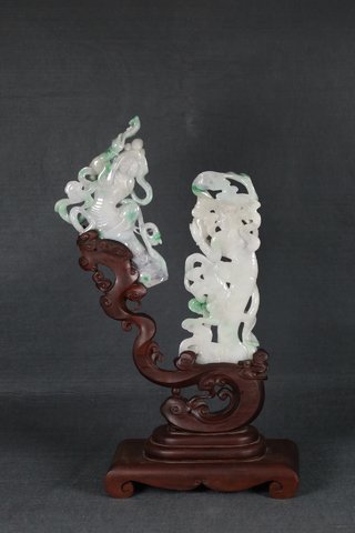 翡翠|翡翠“飞天”摆件一件天然翡翠