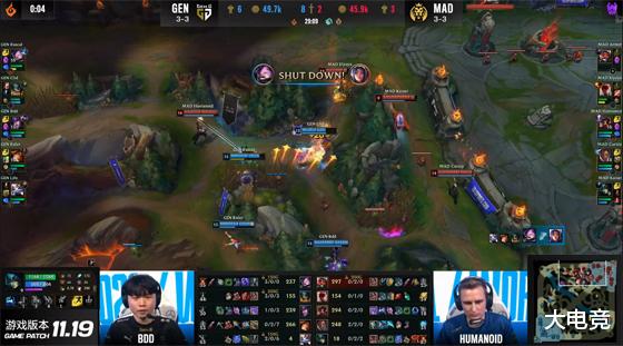 gen.g战队|LOL-S11小组赛：GEN悠米配奥拉夫强势冲阵，双杀MAD锁定D组第一