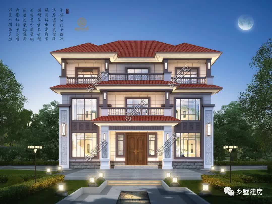 卧室|经典三层新中式别墅，最适合农村的户型，顶楼露台人人夸