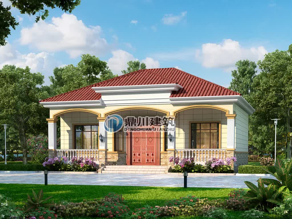 |4款农村一层小别墅，每一款风格都不同，各有特色，平层也有范