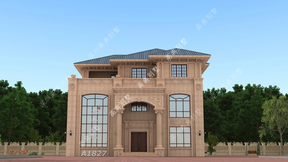 简欧三层别墅，美观易住，设计时尚精致，一家人生活舒适。