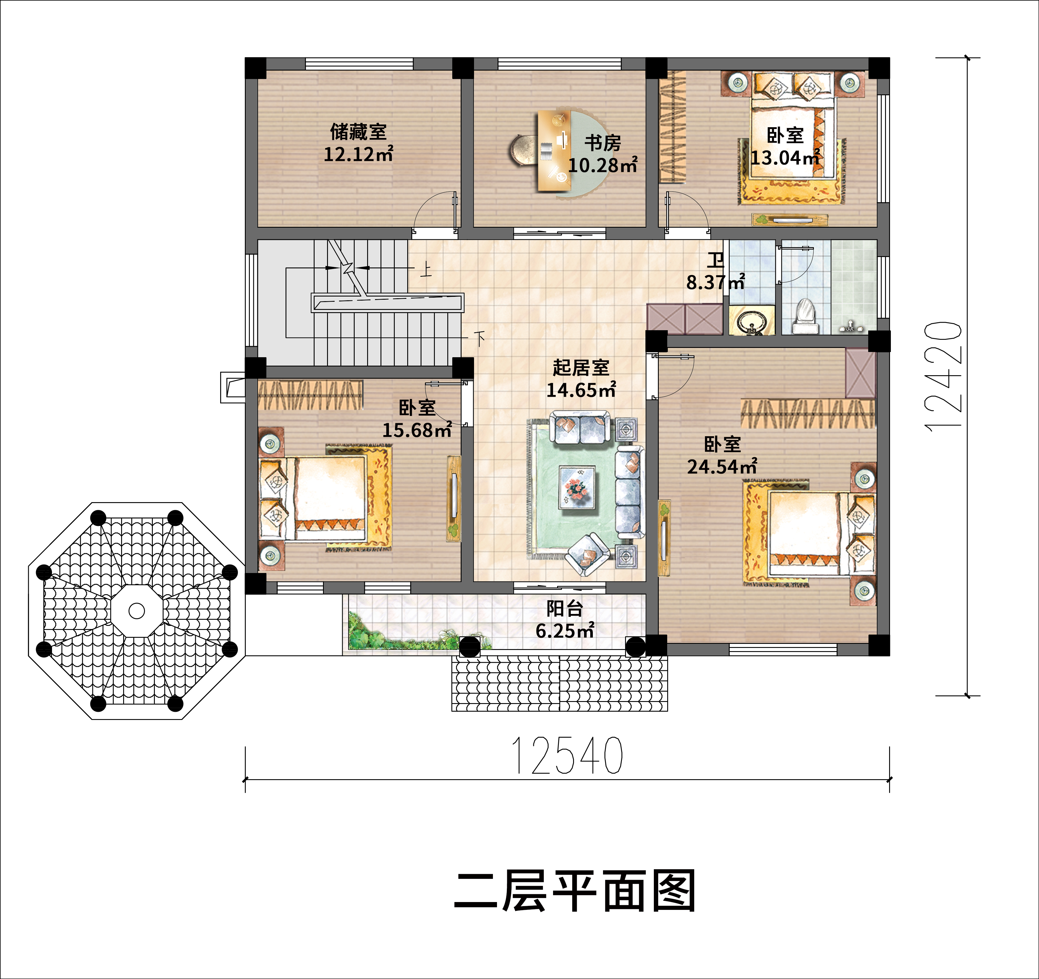 简欧田园风三层住宅，做个凉亭乘凉休闲