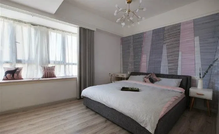 100平简约北欧风,墙面大面积采用绿色,耐看十足!