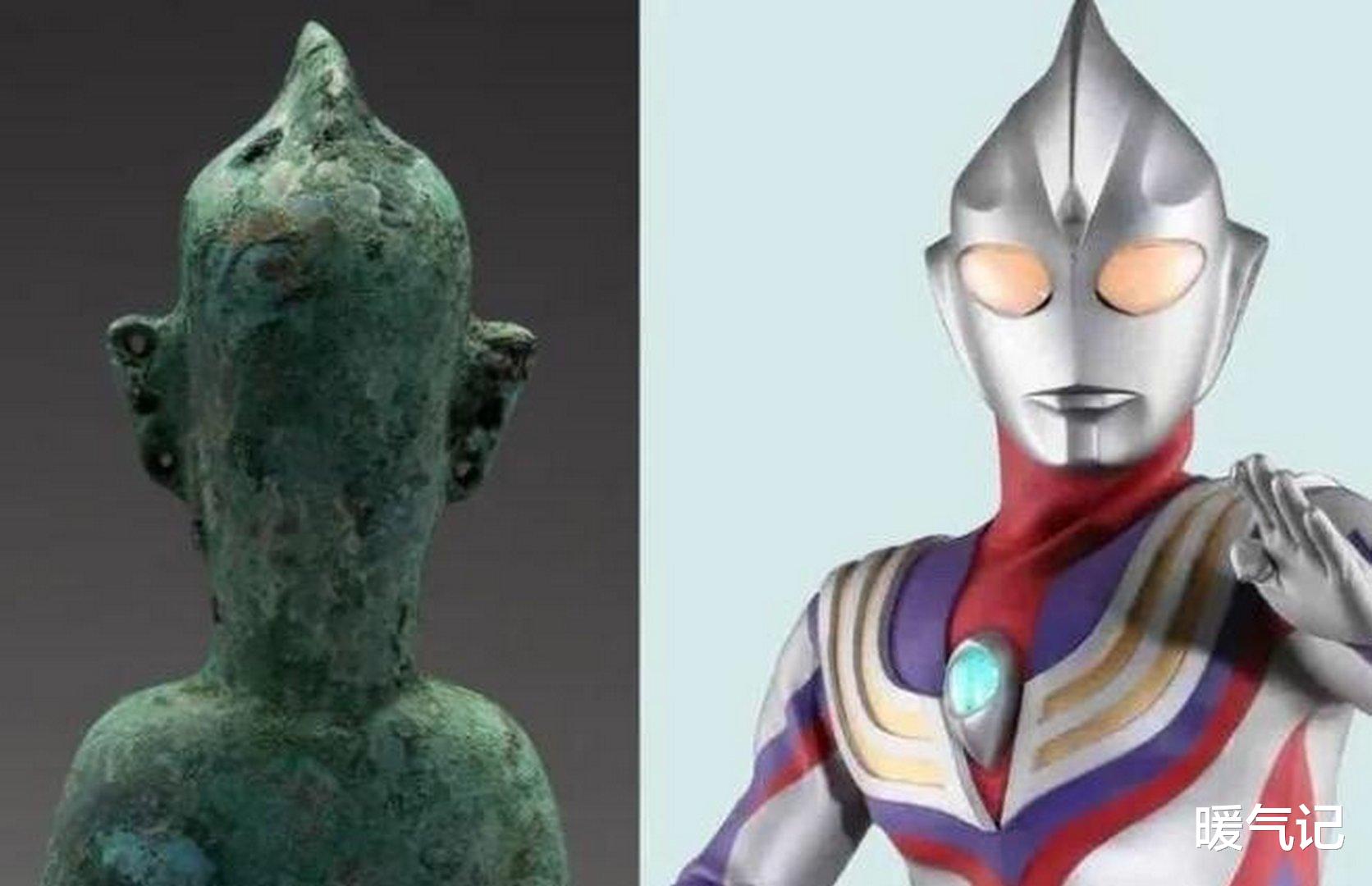 三星堆|三星堆出土了奥特曼？青铜人像成奥特曼始祖，三星堆成光之国