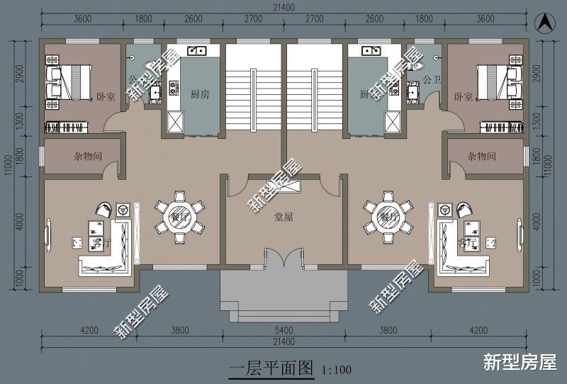 阳台|分享8套双拼户型，兄弟共建房的最佳选择，哪套更适合农村？