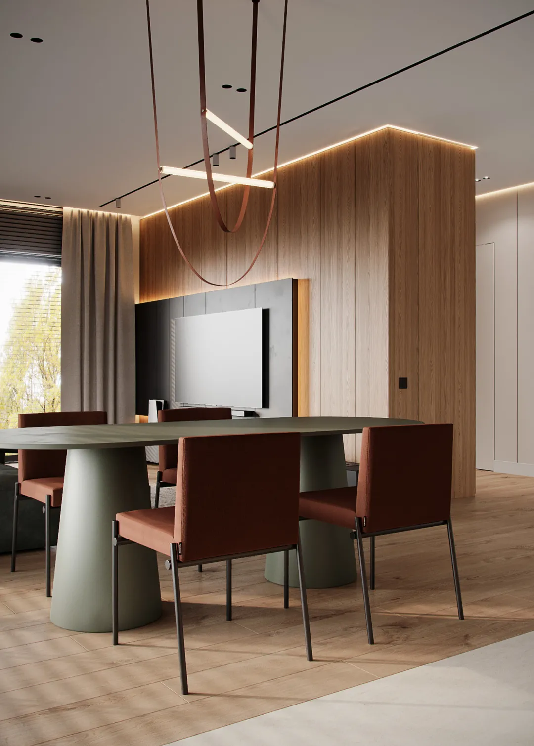 他把原木与艺术代入空间,打造干净又不失温度的家!