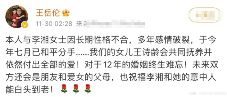 王岳伦|假老实，真心机？“老实人”王岳伦，离婚声明也要“坑”李湘一把！