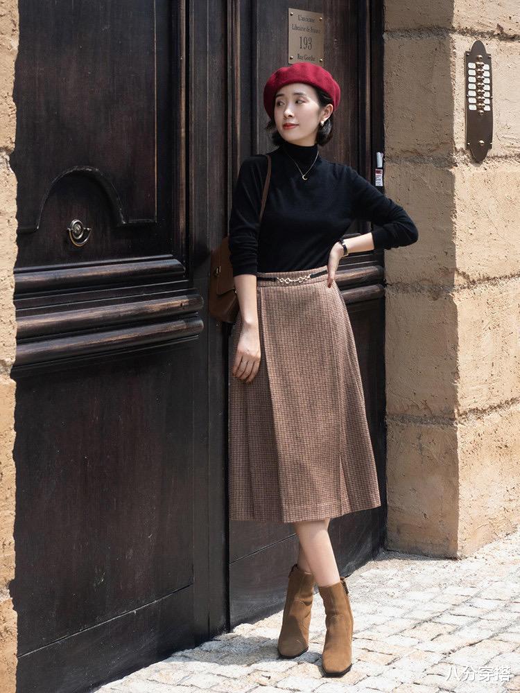 八分穿搭 降温后不要只会穿长裤了，这些“半身裙”温柔保暖，让你气质翻倍