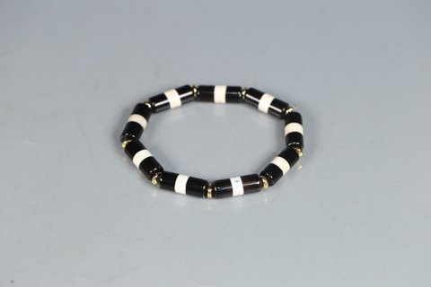 |藏传珍品——黑白线珠手串