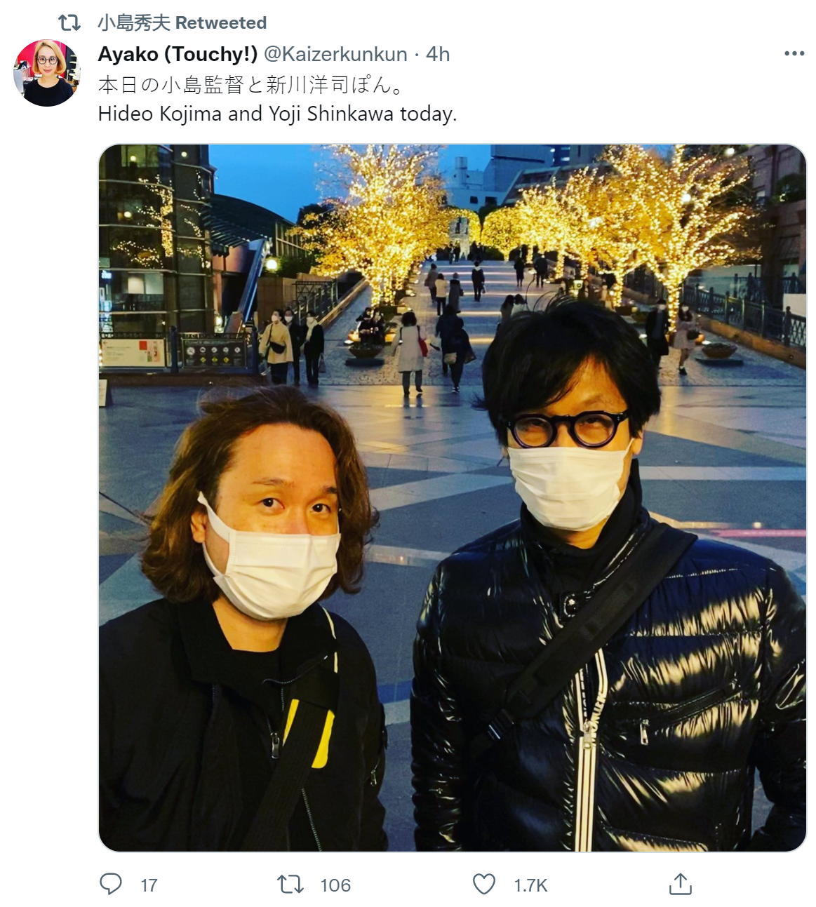 小岛秀夫|小岛秀夫日常，他晒了几张自己拍的照片以及与别人的合影