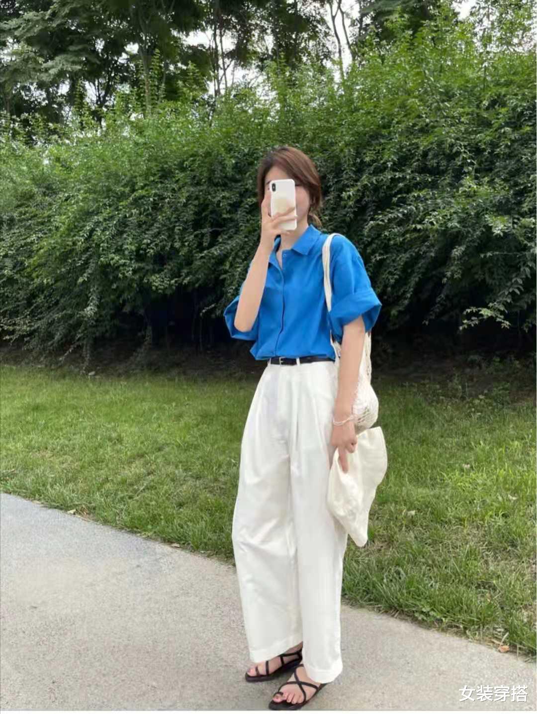 女装穿搭|夏天白色阔腿裤如何搭配上衣