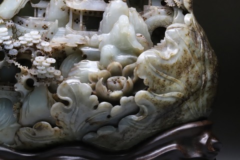 和田玉籽料|舊藏: 和田玉籽料“黑枣皮 李白醉酒山子”摆件