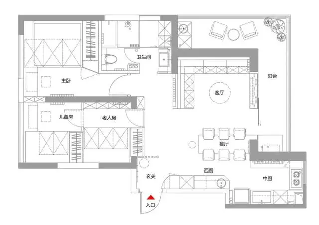 89㎡两室改三室,客厅不买沙发,舍弃电视墙,围合卡座超实用