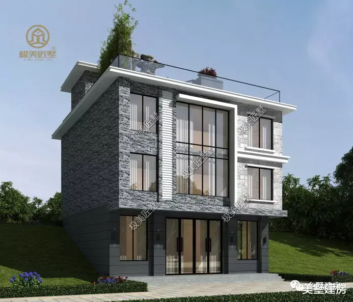 三层现代风别墅,造型时尚充满现代感,我不信你不爱