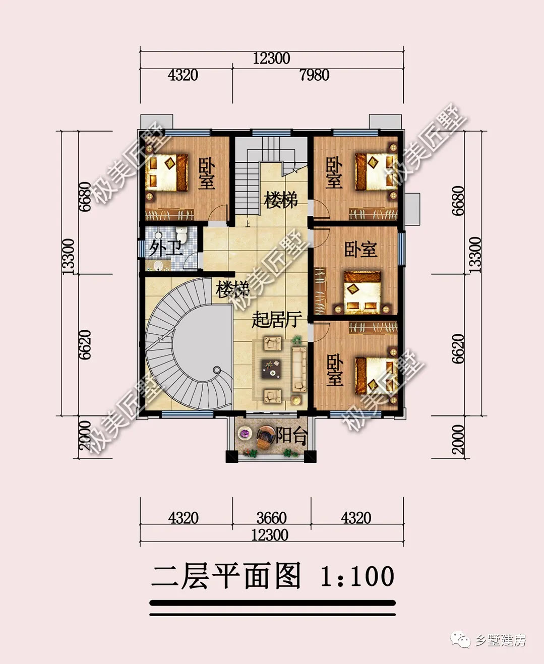12.3X13.3米三层混砖结构欧式好房，造价不高易施工