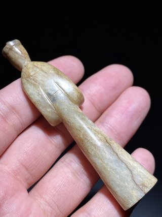 和田玉籽料|汉 和田玉籽料 白玉 玉人 把件挂件