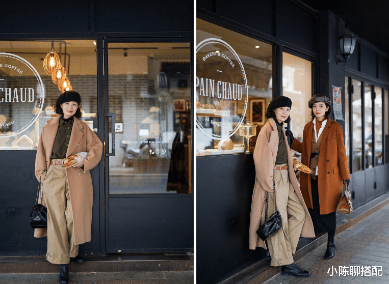 小陈聊搭配 这才是60+女人该有的大衣打扮，不显老不扮嫩，妈妈们可以照着穿