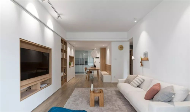 98平黑白风现代风二居室充满舒适感和时尚的造型感