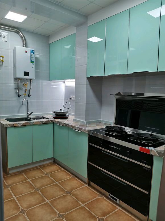 简易设计|新房完工了,墨绿色为主调,目前花18W,被橱柜颜色败笔了