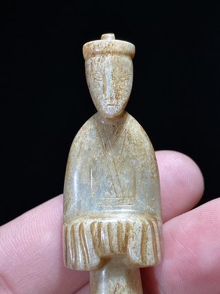 和田玉籽料|汉 和田玉籽料 白玉 玉人 把件挂件