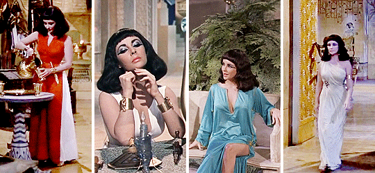 伊丽莎白·泰勒|《埃及艳后》服装：不符合历史，但强调了伊丽莎白·泰勒的美丽。