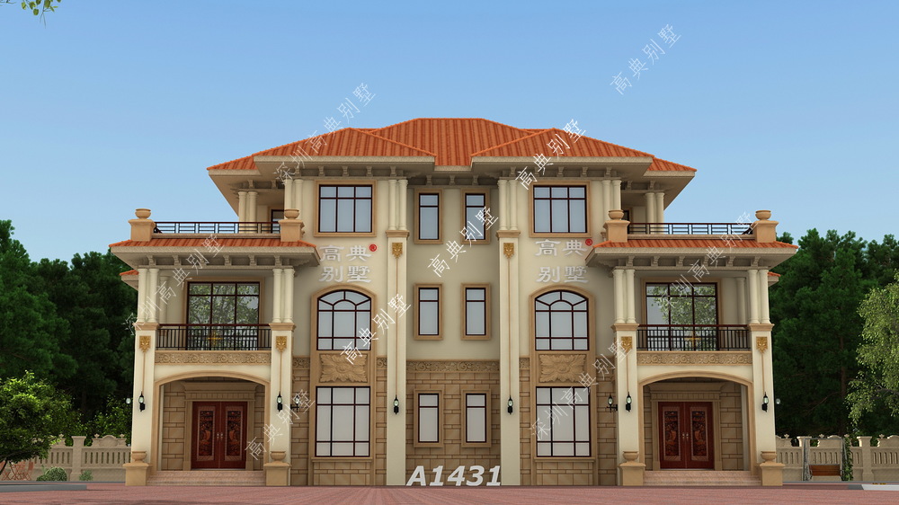 这款双拼欧式别墅,好兄弟就选它,满足你理想别墅的外观!