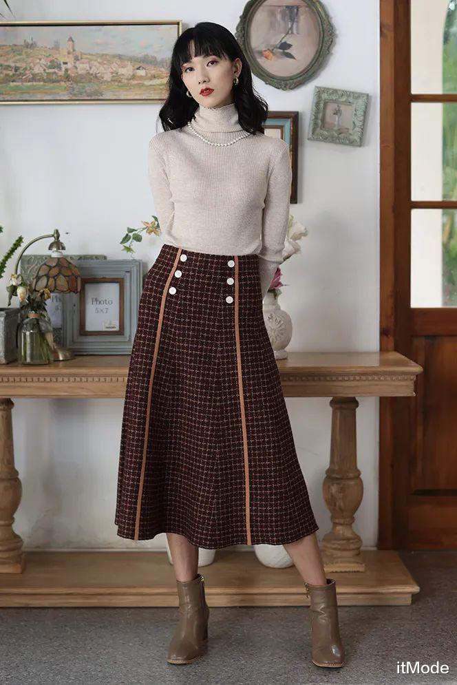 itMode 大毛衣+半裙,才是2021秋冬最气质时髦的打开方式!