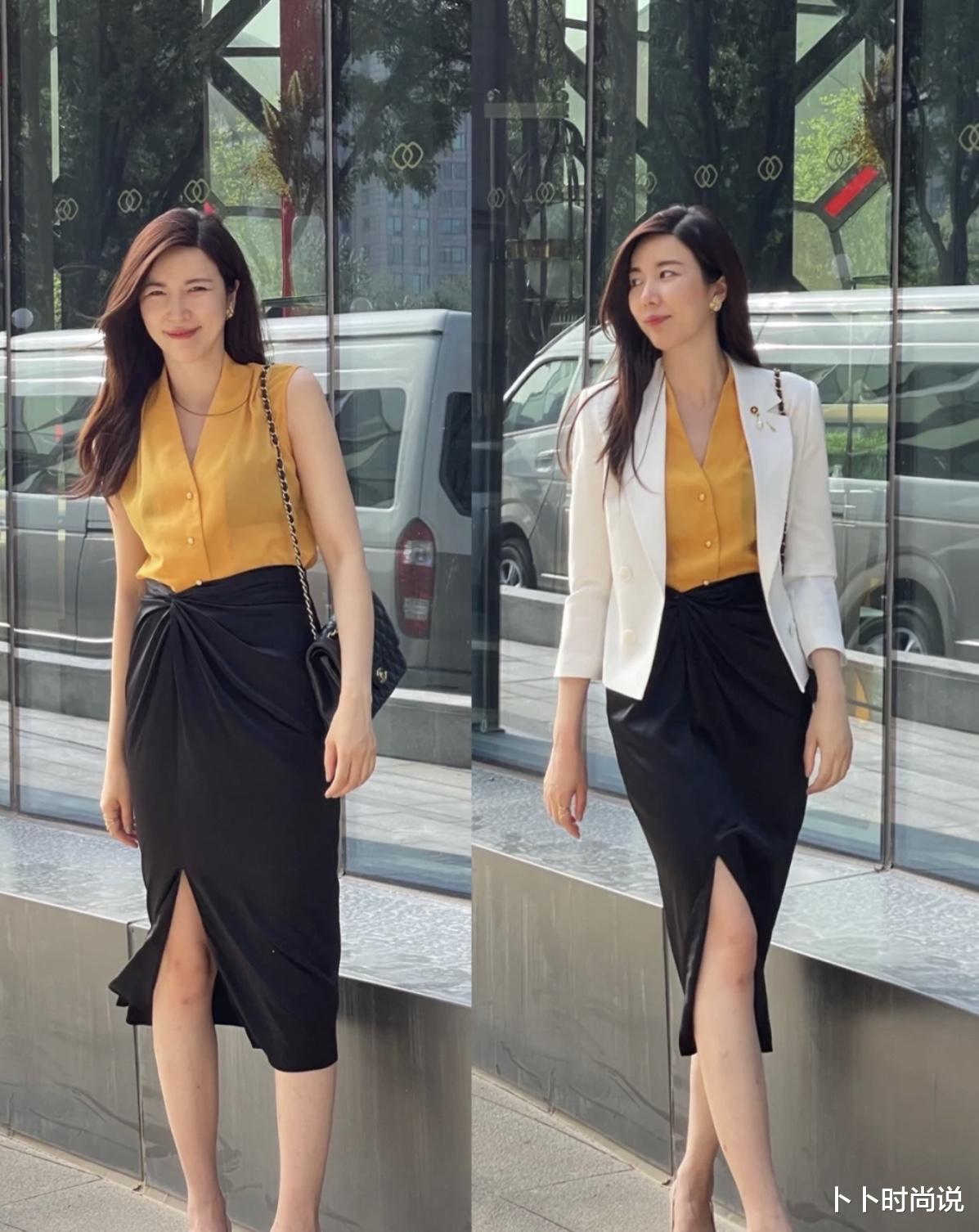 |40岁的职场女性穿搭拒绝沉闷,清新淡雅的穿搭更合适,年轻又时尚