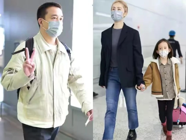 时尚风行派 黄磊携娇妻走机场!孙莉染金发颜值暴跌,二女儿穿搭时尚比多多美