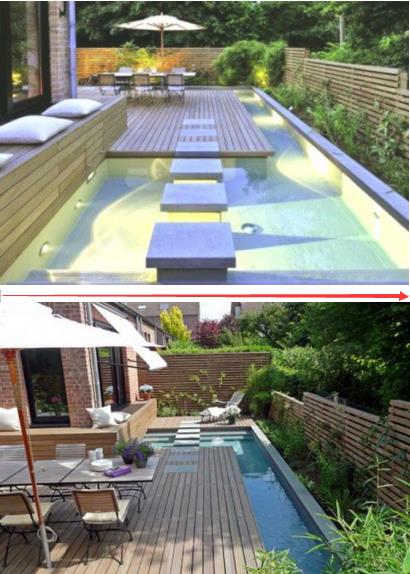 |家有庭院,就缺一个这样的入户水景,汀步铺装拼接甲板,步步生花