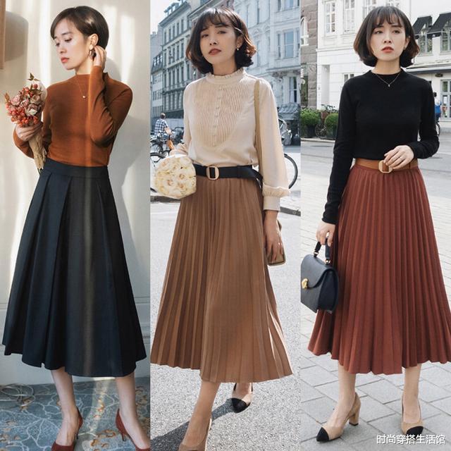 时尚穿搭生活馆 大衣+半裙,毛衣+半裙,羽绒服+半裙,冬天这样穿又美又飒