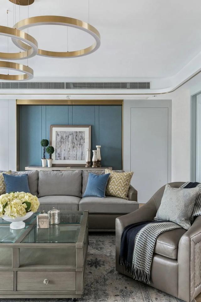 |178㎡现代美式,当美式遇上高级灰,营造简约华丽的美