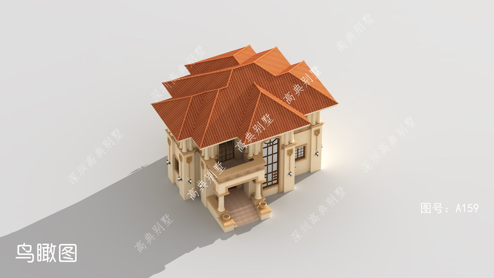 这款欧式两层别墅，外观漂亮，档次高，造价低，人人都能建造。