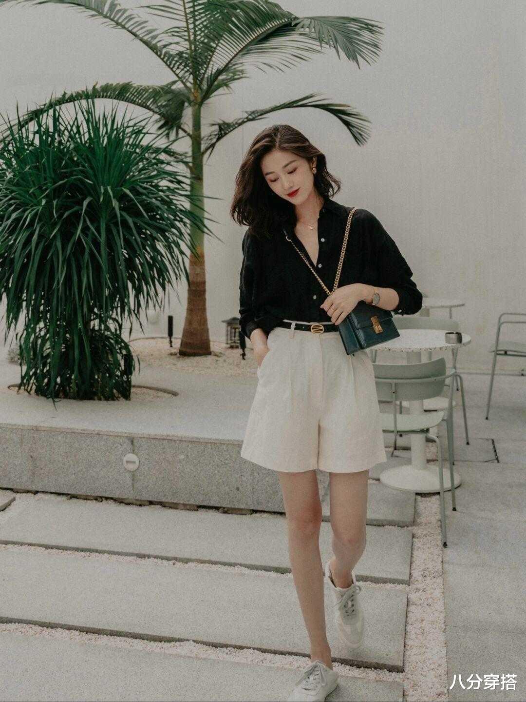 八分穿搭|衬衫的“高级穿搭”长这样，搭配西装裤利落干练，知性优雅