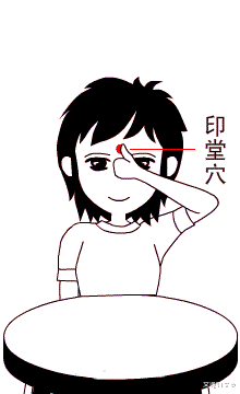 艾蓬轩艾灸 按摩印堂穴,可缓解疲劳、醒脑通窍明目!!