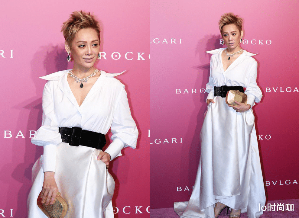 lo时尚咖|宁静不愧是“大姐大”，穿白色长裙看着太霸气，可宝石项链太抢镜