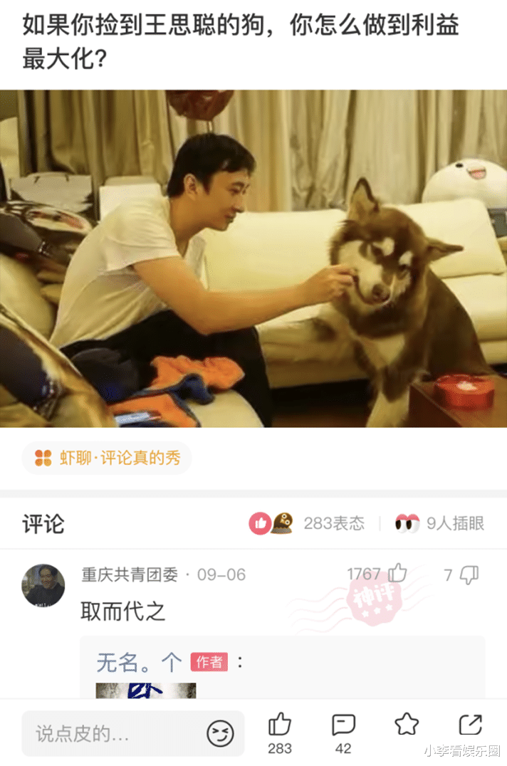 王思聪|神回复：如果你捡到王思聪的狗，怎么做到利益最大化？神评论绝了