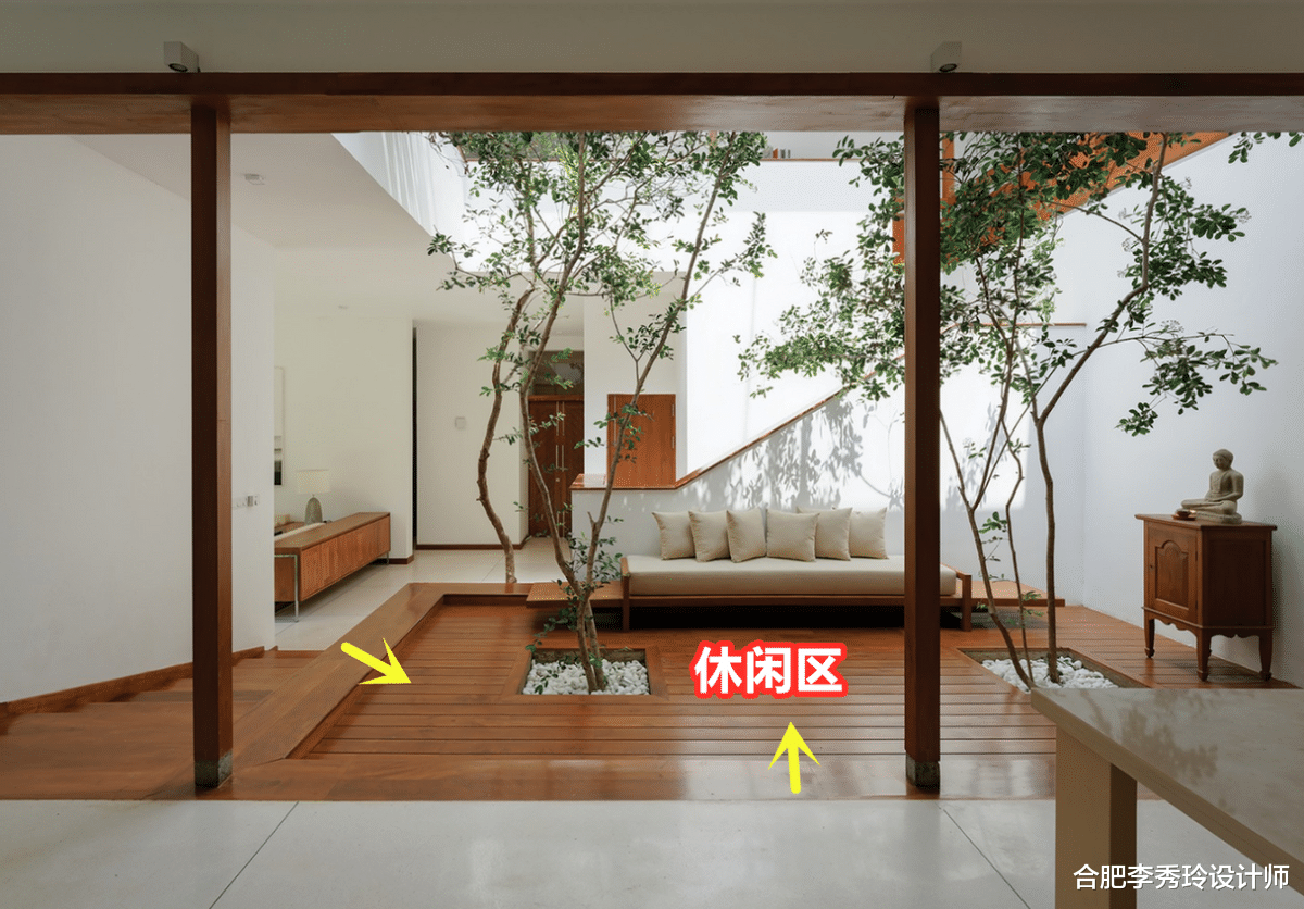 等买了别墅,我也要把天井+楼梯+休闲区组合一起,错层设计超漂亮