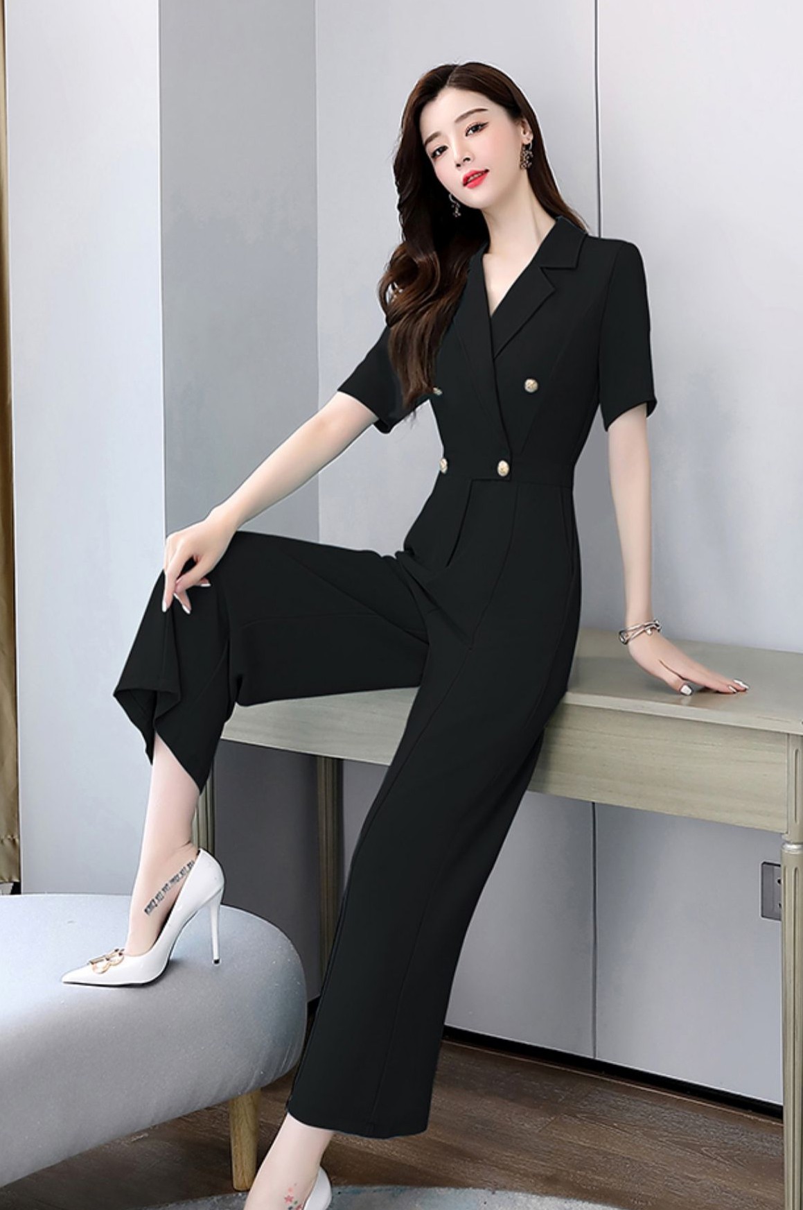 属鼠|垂感十足的阔腿连体裤，女神气质