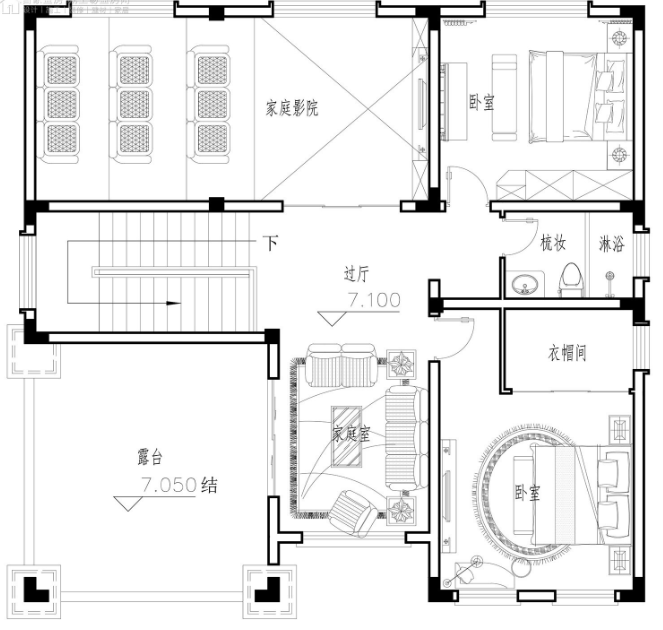 |13×12米欧式风格农村别墅，6间卧室空间大，三代同堂一起住