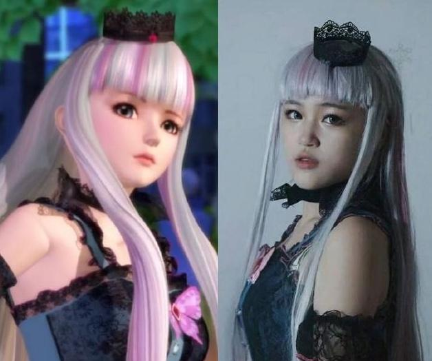 冰公主|叶罗丽：当女神真人cos后，冰公主太辣眼睛，还是王默比较可爱