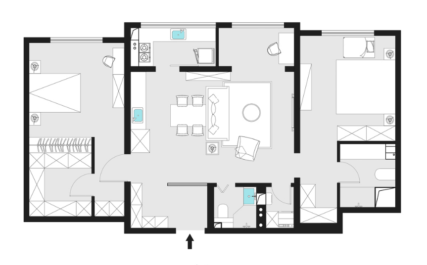 港式轻奢两居室，客餐厅开放式布局，解锁更多对话空间！